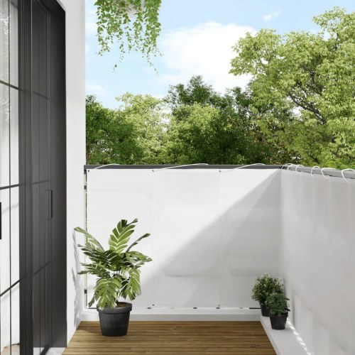 Altanafskærmning 120 × 1.000 cm - hvid polyester privatlivsskærm