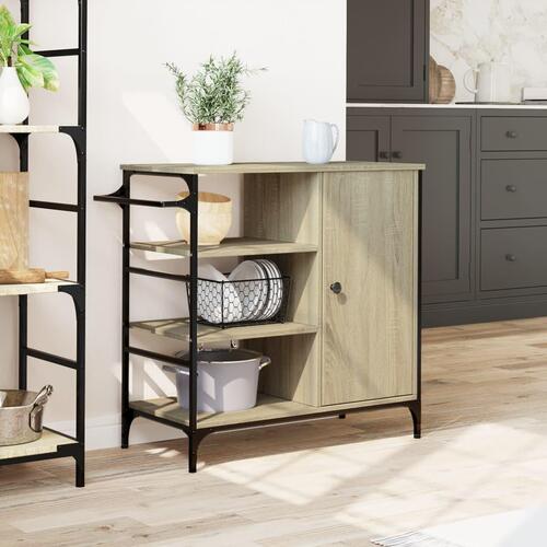 Køkkenvogn 87,5x38,5x84,5 cm konstrueret træ sonoma-eg