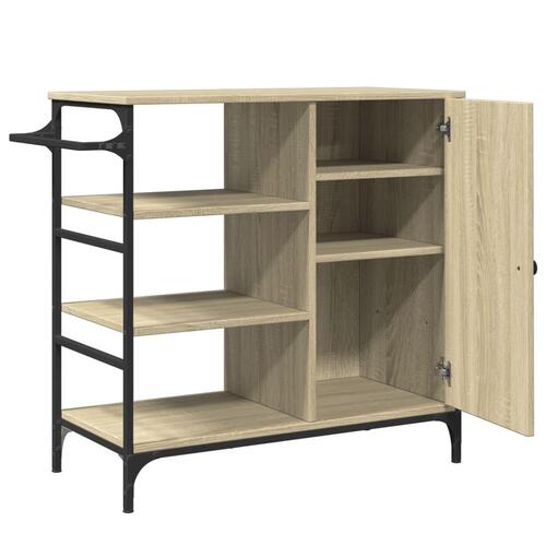 Køkkenvogn 87,5x38,5x84,5 cm konstrueret træ sonoma-eg