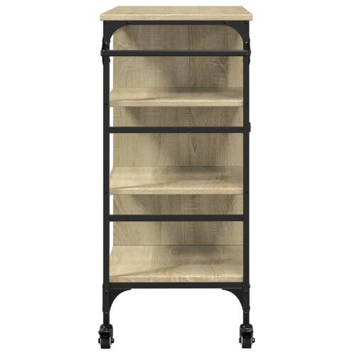 Køkkenvogn 87,5x38,5x84,5 cm konstrueret træ sonoma-eg