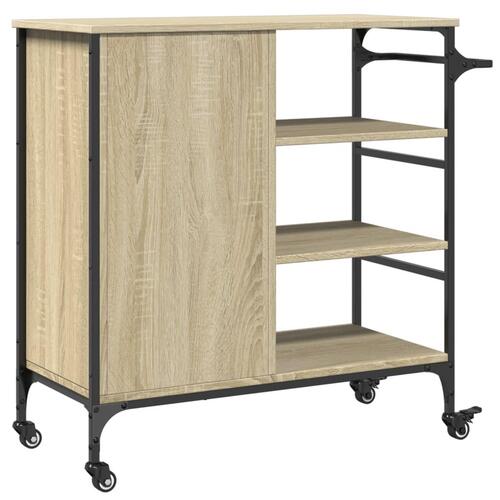 Køkkenvogn 87,5x38,5x84,5 cm konstrueret træ sonoma-eg