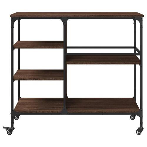 Køkkenvogn 100x45x89,5 cm konstrueret træ brun egetræsfarve