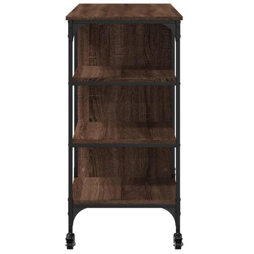 Køkkenvogn 100x45x89,5 cm konstrueret træ brun egetræsfarve
