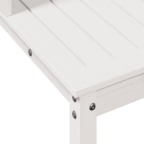 Plantebord med hylder 82,5x50x109,5 cm massivt fyrretræ hvid