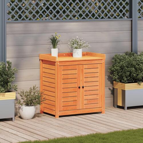 Plantebord med hylder 82,5x50x86,5 cm massivt fyrretræ brun