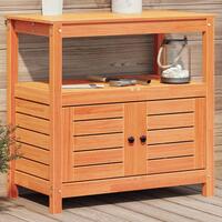 Plantebord med hylder 82,5x45x81 cm massivt fyrretræ brun