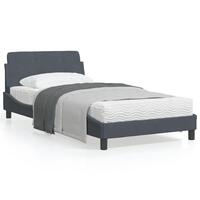Sengeramme uden madras Mørkegrå 100x200 cm Fløjl