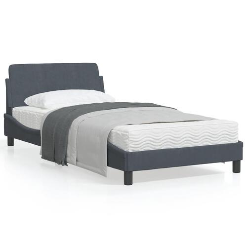 Sengeramme uden madras Mørkegrå 100x200 cm Fløjl
