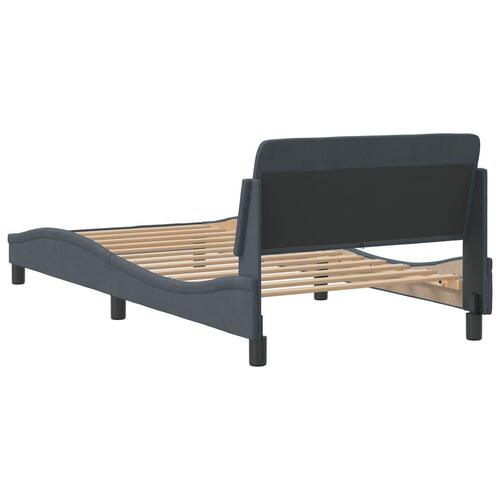 Sengeramme uden madras Mørkegrå 100x200 cm Fløjl