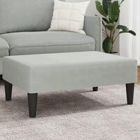 Fodskammel 77x55x31 cm velour lysegrå