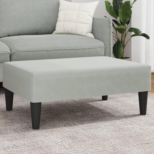 Fodskammel 77x55x31 cm velour lysegrå
