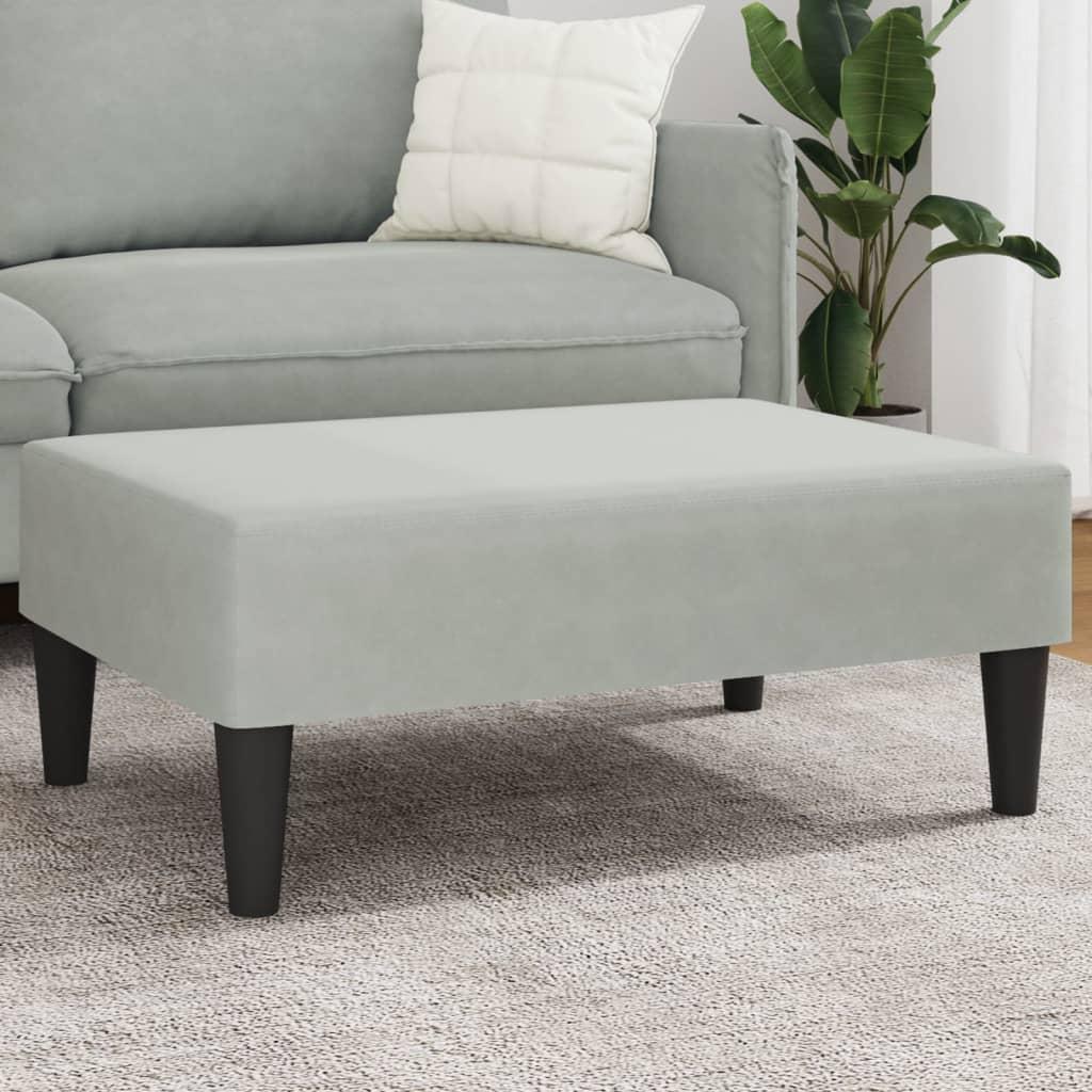 Fodskammel 77x55x31 cm velour lysegrå