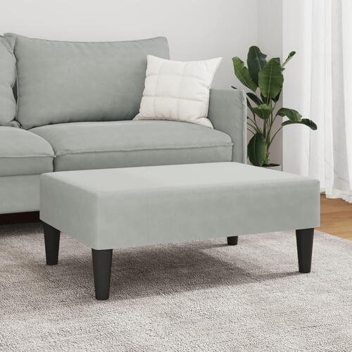 Fodskammel 77x55x31 cm velour lysegrå