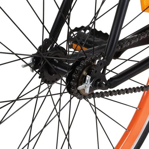Cykel 1 gear 700c 51 cm sort og orange
