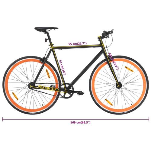Cykel 1 gear 700c 51 cm sort og orange