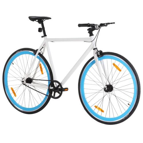 Cykel 1 gear 700c 55 cm hvid og blå