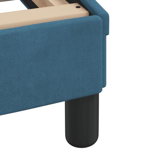Sengeramme med sengegavl 200x200 cm velour blå