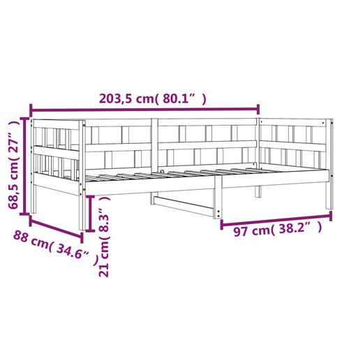 Daybed 80x200 cm massivt fyrretræ gyldenbrun