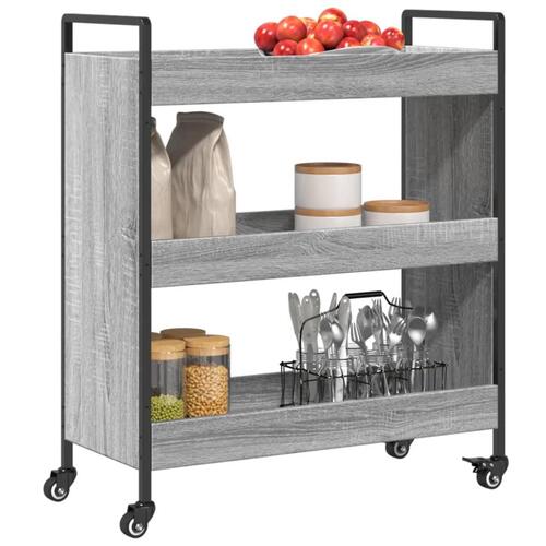 Køkkenvogn 70x30x82 cm konstrueret træ grå sonoma-eg