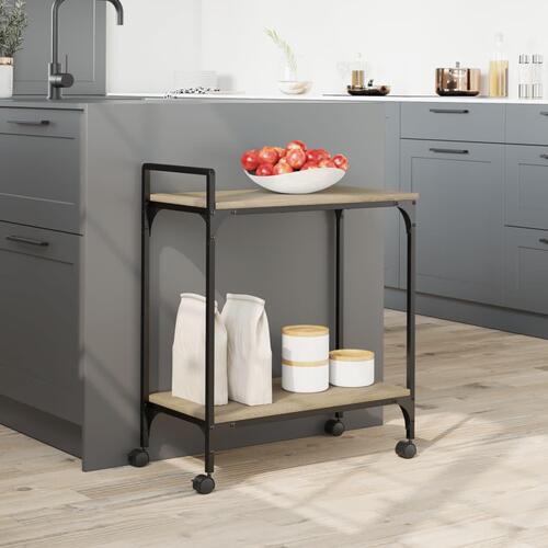 Køkkenvogn 60,5x31x72,5 cm konstrueret træ sonoma-eg