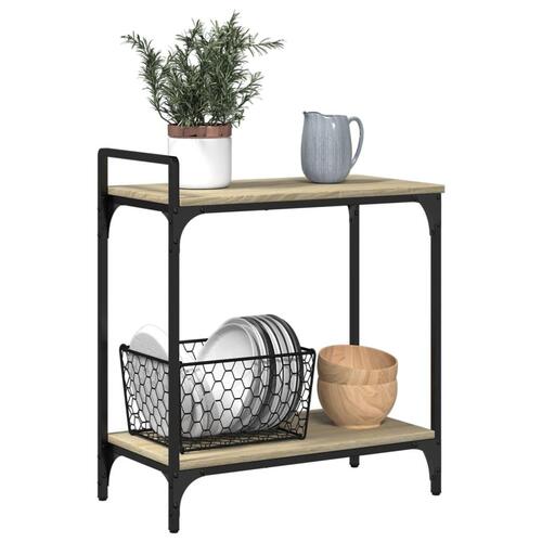 Køkkenvogn 60,5x31x72,5 cm konstrueret træ sonoma-eg