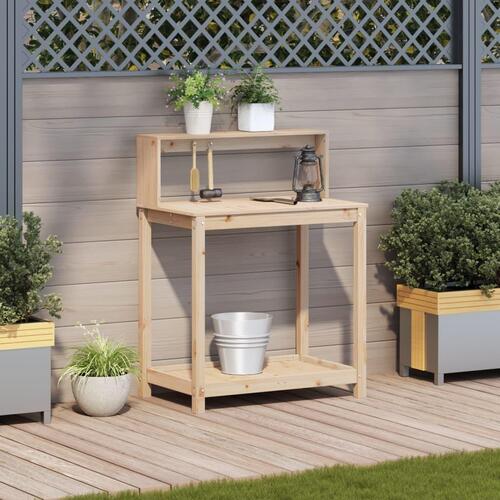 Plantebord med hylder 82,5x50x109,5 cm massivt fyrretræ