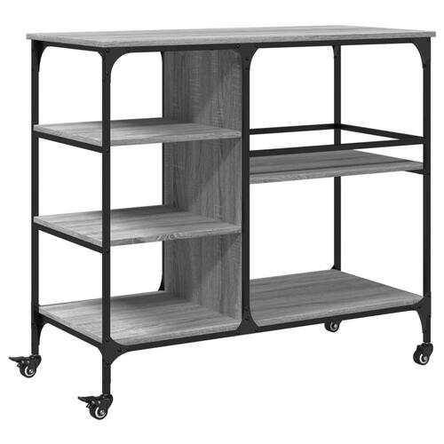 Køkkenvogn 100x45x89,5 cm konstrueret træ grå sonoma-eg