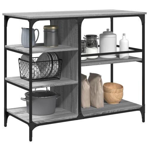 Køkkenvogn 100x45x89,5 cm konstrueret træ grå sonoma-eg