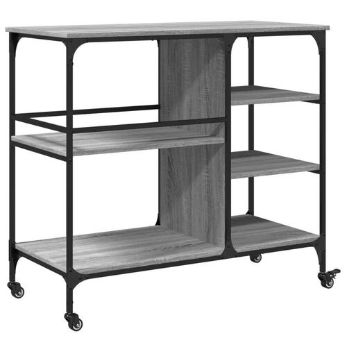 Køkkenvogn 100x45x89,5 cm konstrueret træ grå sonoma-eg