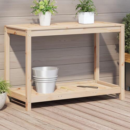Plantebord med hylde 108x50x75 cm massivt fyrretræ