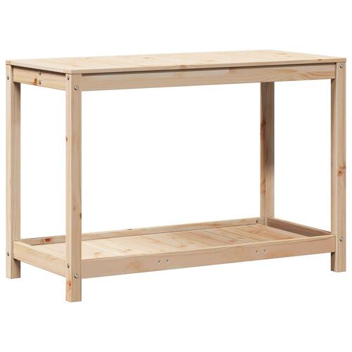 Plantebord med hylde 108x50x75 cm massivt fyrretræ