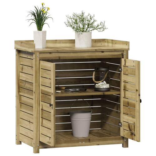 Plantebord med hylder 82,5x50x86,5 cm imprægneret fyrretræ