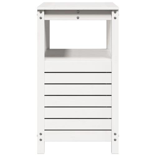 Plantebord med hylder 82,5x45x81 cm massivt fyrretræ hvid