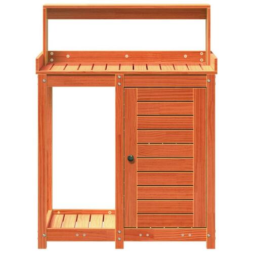 Plantebord med hylder 82,5x50x109,5 cm massivt fyrretræ brun
