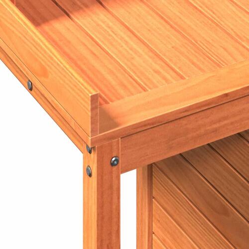 Plantebord med hylder 82,5x50x109,5 cm massivt fyrretræ brun