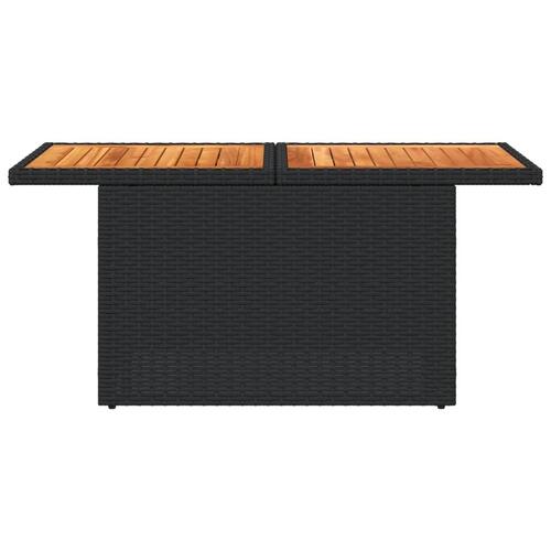 Havebord 100x55x73 cm polyrattan og akacietræ sort