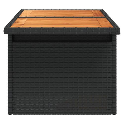 Havebord 100x55x73 cm polyrattan og akacietræ sort