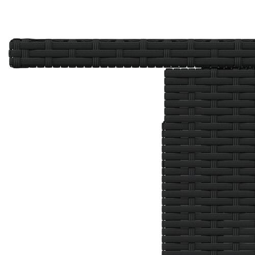 Havebord 100x55x73 cm polyrattan og akacietræ sort