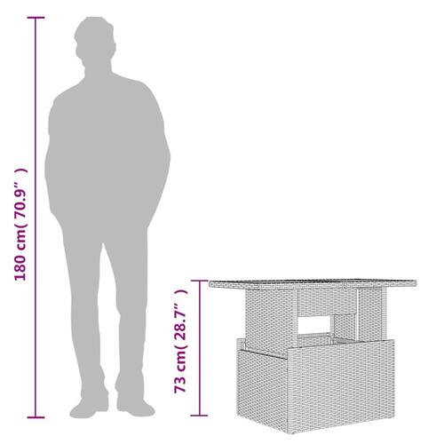 Havebord 100x55x73 cm polyrattan og akacietræ sort