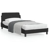 Sengeramme uden madras Sort 100x200 cm Fløjl