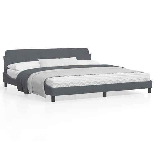 Sengeramme uden madras Mørkegrå 200x200 cm Fløjl