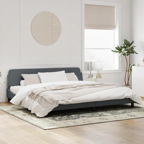 Sengeramme uden madras Mørkegrå 200x200 cm Fløjl