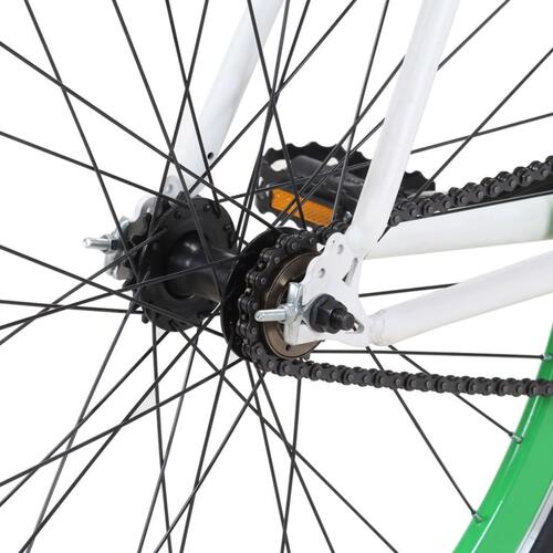 Cykel 1 gear 700c 59 cm hvid og grøn