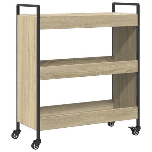 Køkkenvogn 70x30x82 cm konstrueret træ sonoma-eg
