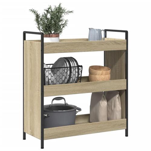 Køkkenvogn 70x30x82 cm konstrueret træ sonoma-eg