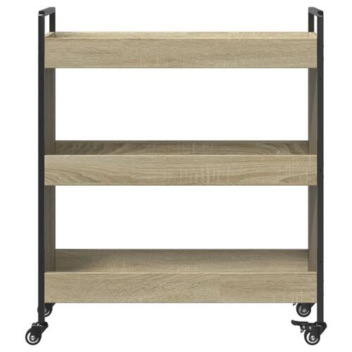 Køkkenvogn 70x30x82 cm konstrueret træ sonoma-eg