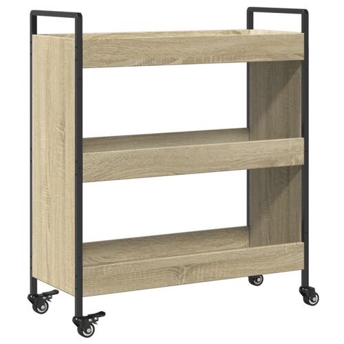 Køkkenvogn 70x30x82 cm konstrueret træ sonoma-eg