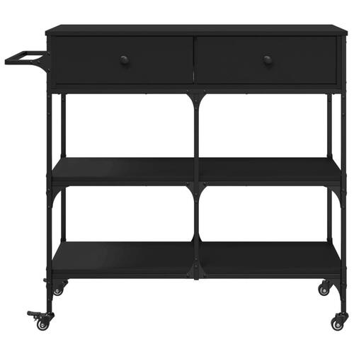 Køkkenvogn 105x42x95 cm konstrueret træ sort