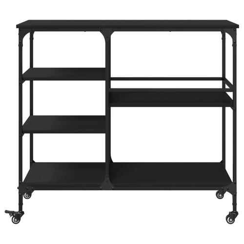 Køkkenvogn 100x45x89,5 cm konstrueret træ sort