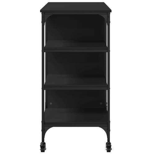 Køkkenvogn 100x45x89,5 cm konstrueret træ sort